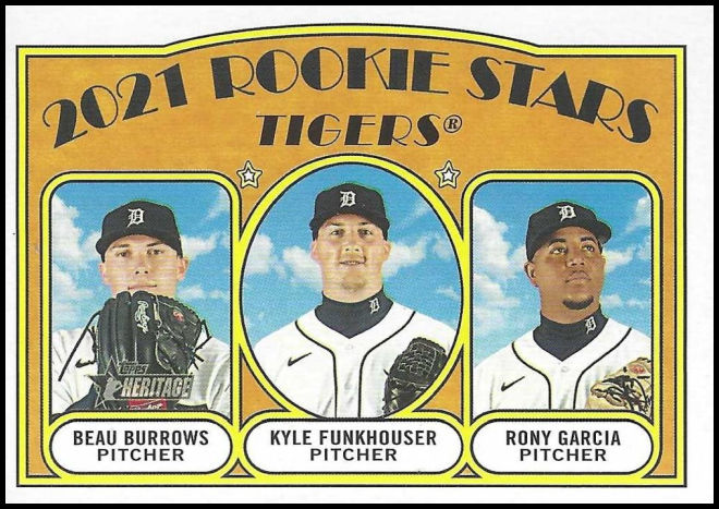 71 Tigers 2021 Rookie Stars (Beau Burrows Kyle Funkhouser Rony Garcia) RS, RC